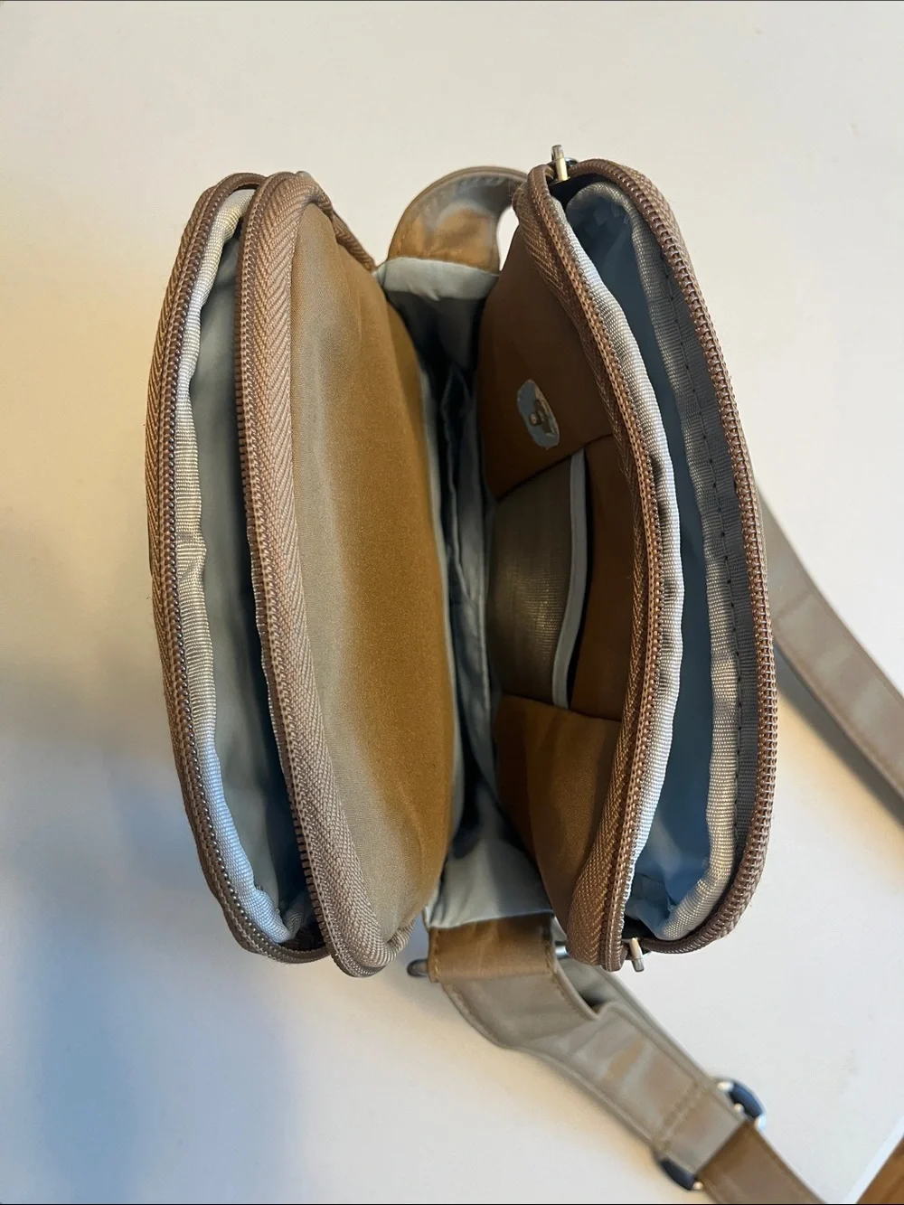 Travelon Compact Crossbody Bag in Tan
